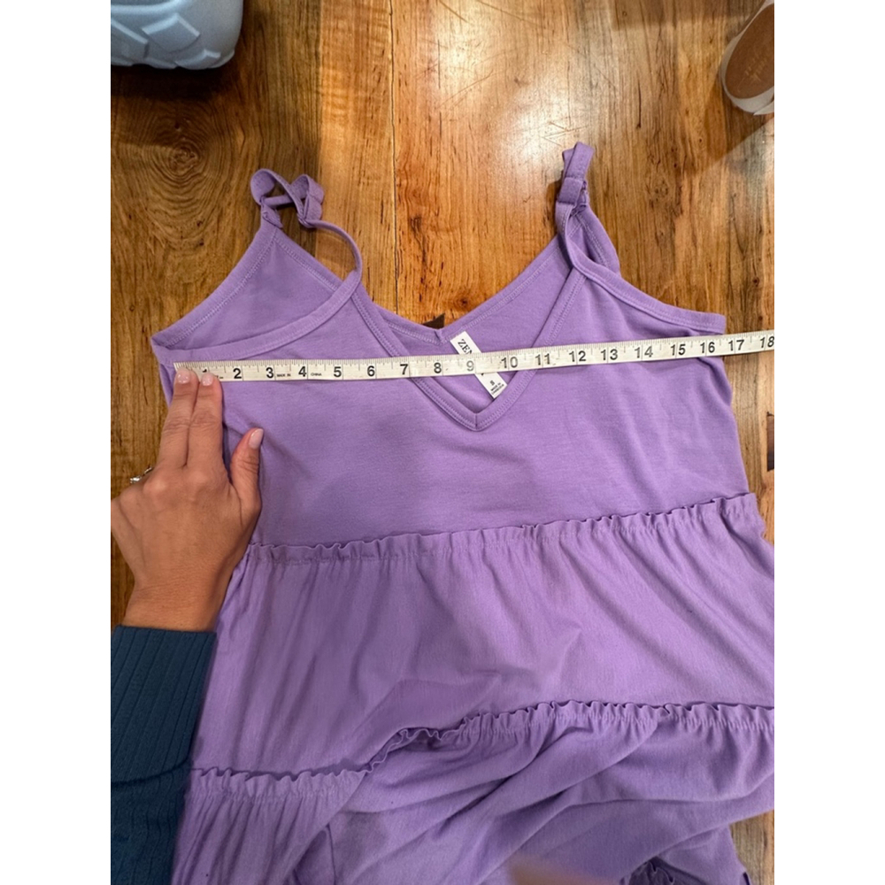 Zenana Purple Tiered Boho Maxi Dress with Pockets Small - Picture 9 of 9